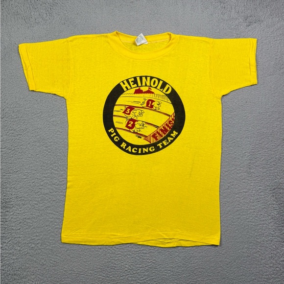 Vintage 60s Heinold Pig Racing team Hog T-shirt - Picture 2 of 4